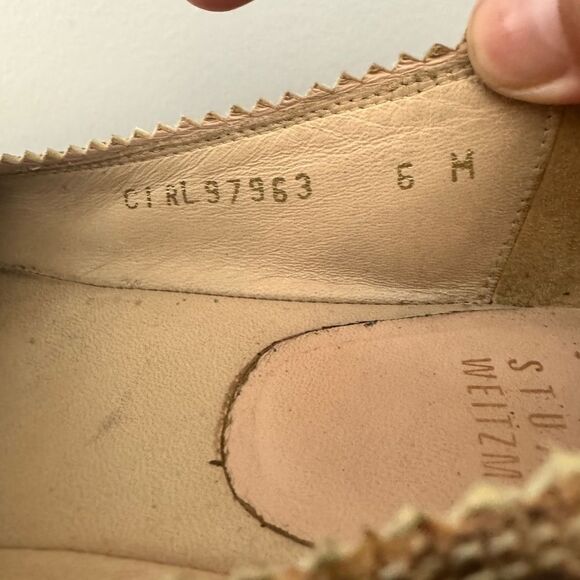 Stuart Weitzman Metallic Leather Espadrille Flats - Picture 4 of 8